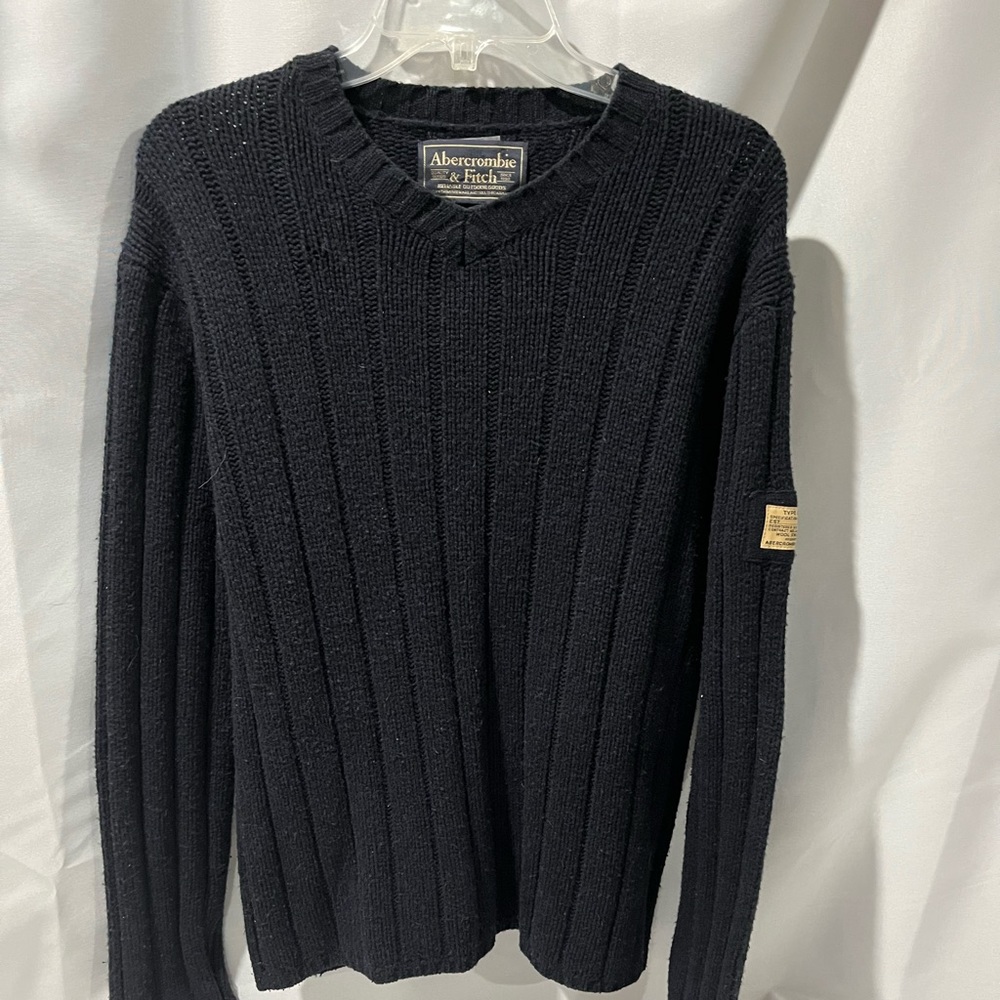Vintage Abercrombie & Fitch mens medium chunky wool long sleeve sweater cable
